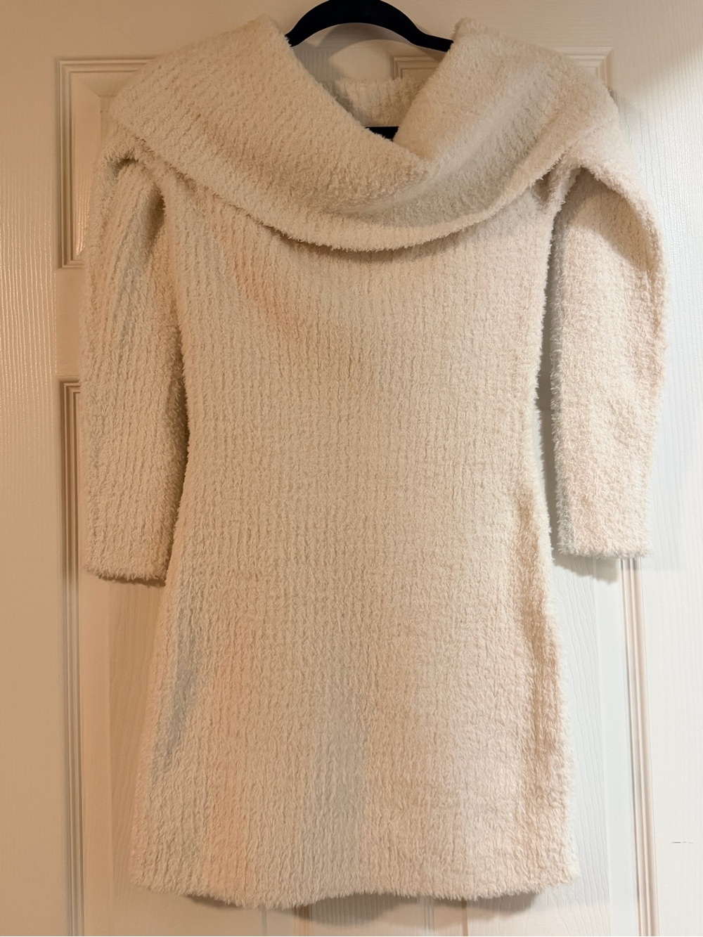 wild fable Cream Plush Cowl Neck Midi Dress